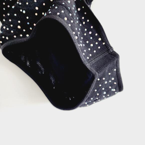 Zara Black Mesh Seamless Rhinestone Bodysuit Top size XS-Small - Picture 3 of 6